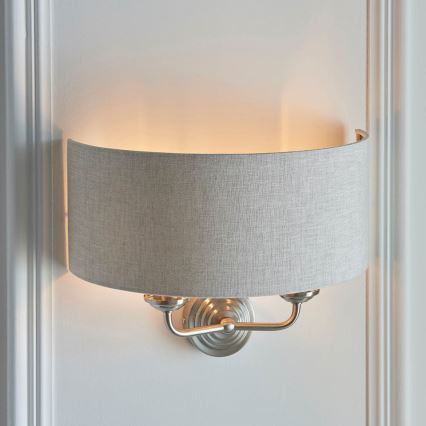 Endon 94403 - Stenska svetilka HIGHCLERE 2xE14/40W/230V siva/mat krom