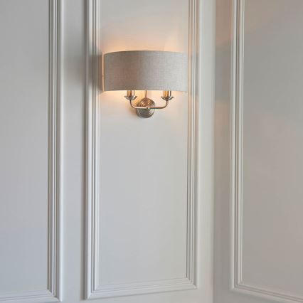 Endon 94403 - Stenska svetilka HIGHCLERE 2xE14/40W/230V siva/mat krom