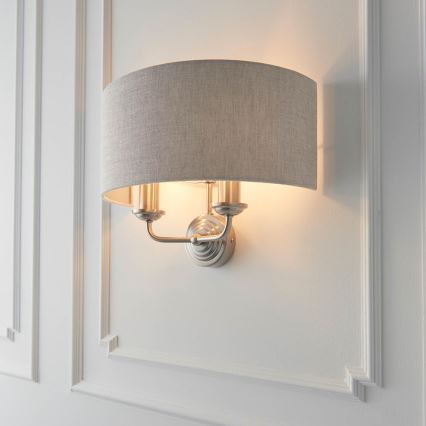 Endon 94403 - Stenska svetilka HIGHCLERE 2xE14/40W/230V siva/mat krom