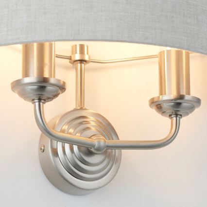 Endon 94403 - Stenska svetilka HIGHCLERE 2xE14/40W/230V siva/mat krom
