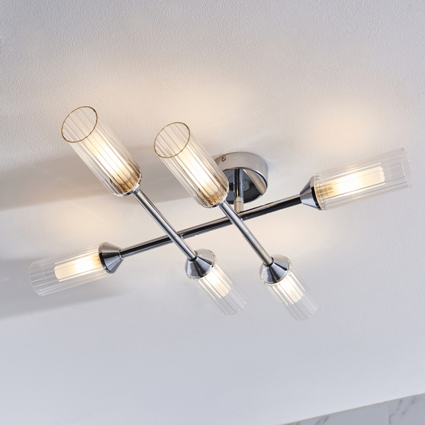 Endon 95045 - Kopalniški lestenec NATORI 6xG9/3W/230V IP44 sijajni krom