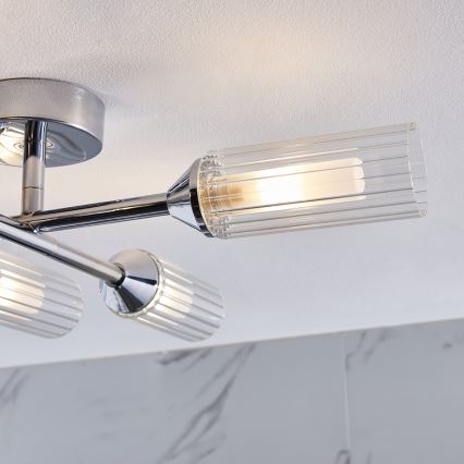 Endon 95045 - Kopalniški lestenec NATORI 6xG9/3W/230V IP44 sijajni krom