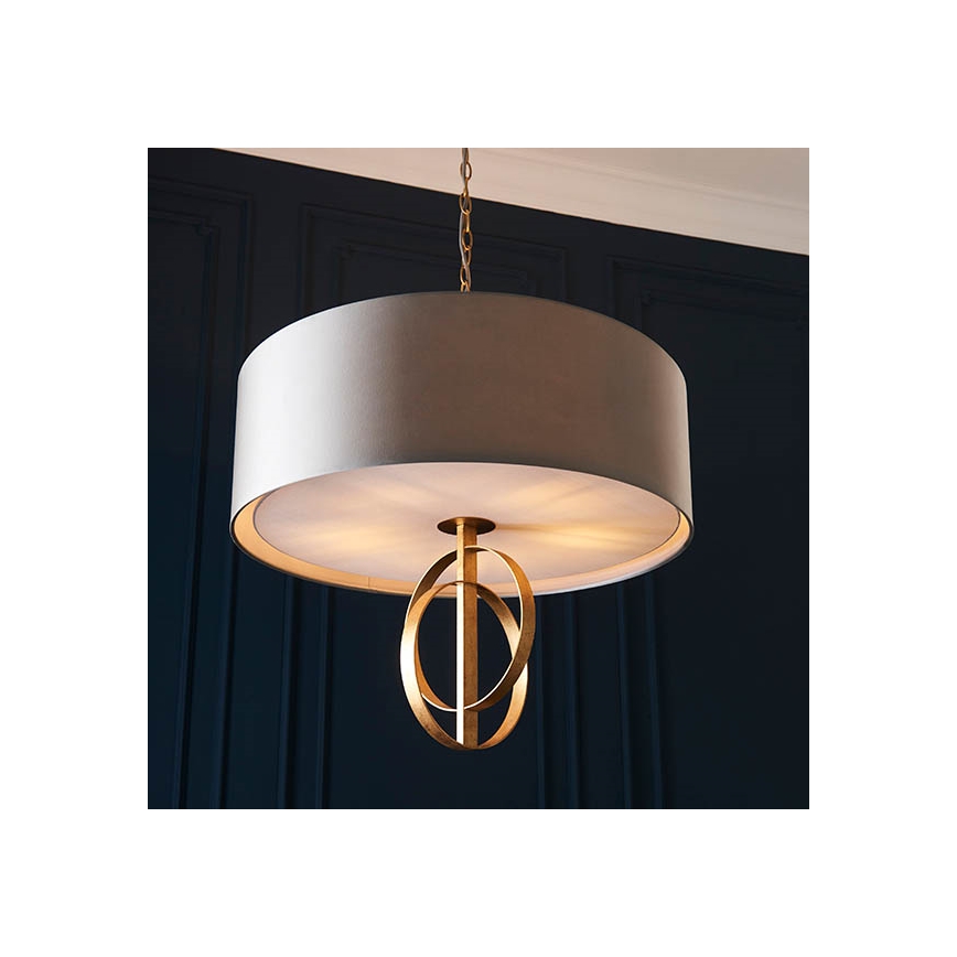 Endon 95211 - Lestenec na verigi 5xE27/10W/230V Ø 70 cm siva/medenina