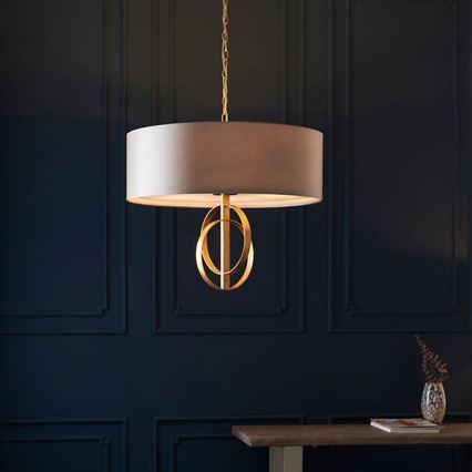 Endon 95211 - Lestenec na verigi 5xE27/10W/230V Ø 70 cm siva/medenina