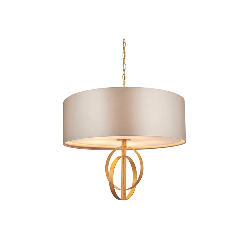 Endon 95211 - Lestenec na verigi 5xE27/10W/230V Ø 70 cm siva/medenina