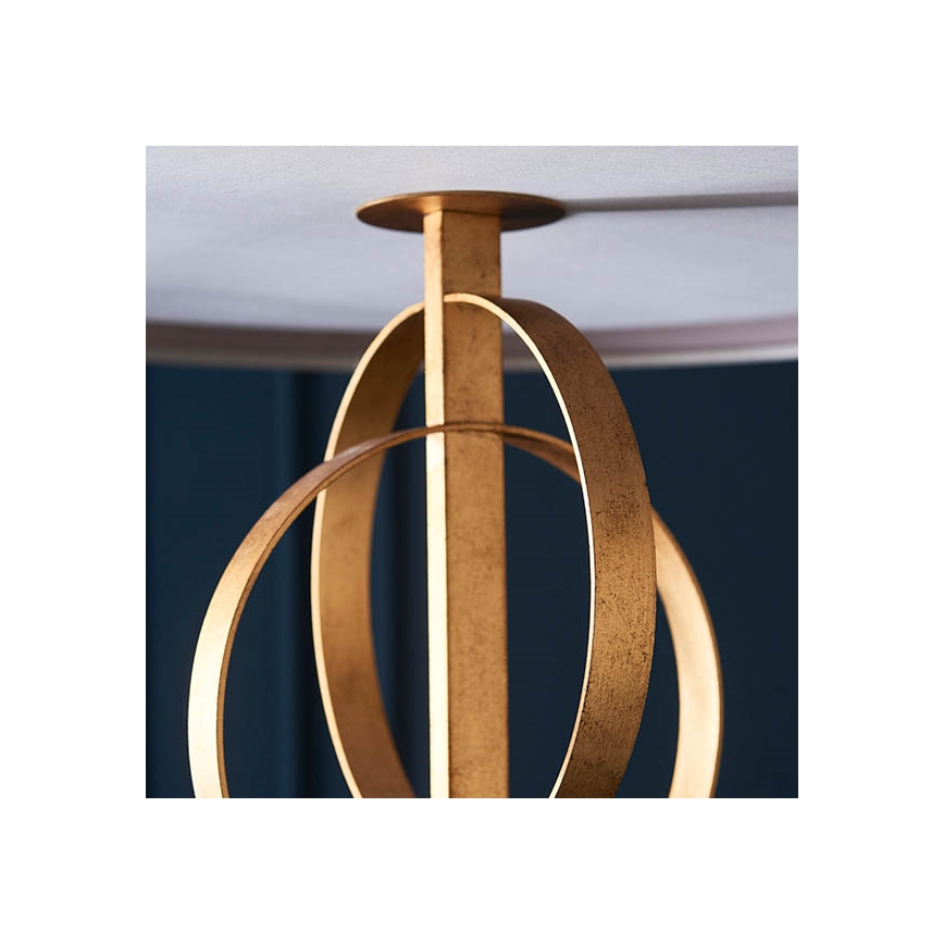 Endon 95211 - Lestenec na verigi 5xE27/10W/230V Ø 70 cm siva/medenina