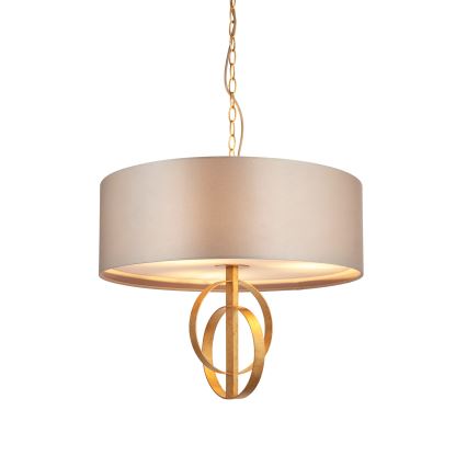 Endon 95212 - Lestenec na verigi 3xE27/10W/230V, premer 60 cm, siva/medenina
