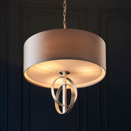 Endon 95215 - lestenec na verigi 5xE27/10W/230V, premer 70 cm, siva
