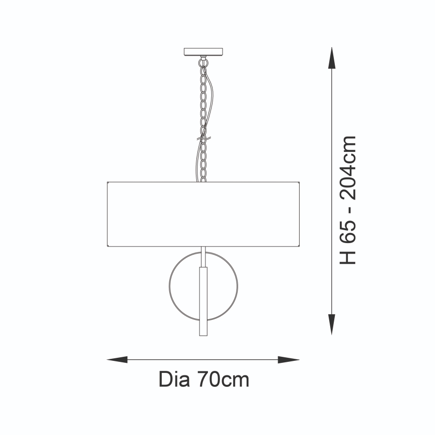 Endon 95215 - lestenec na verigi 5xE27/10W/230V, premer 70 cm, siva