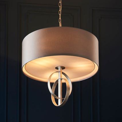 Endon 95216 - Lestenec na verigi 3xE27/10W/230V Ø 60 cm siva