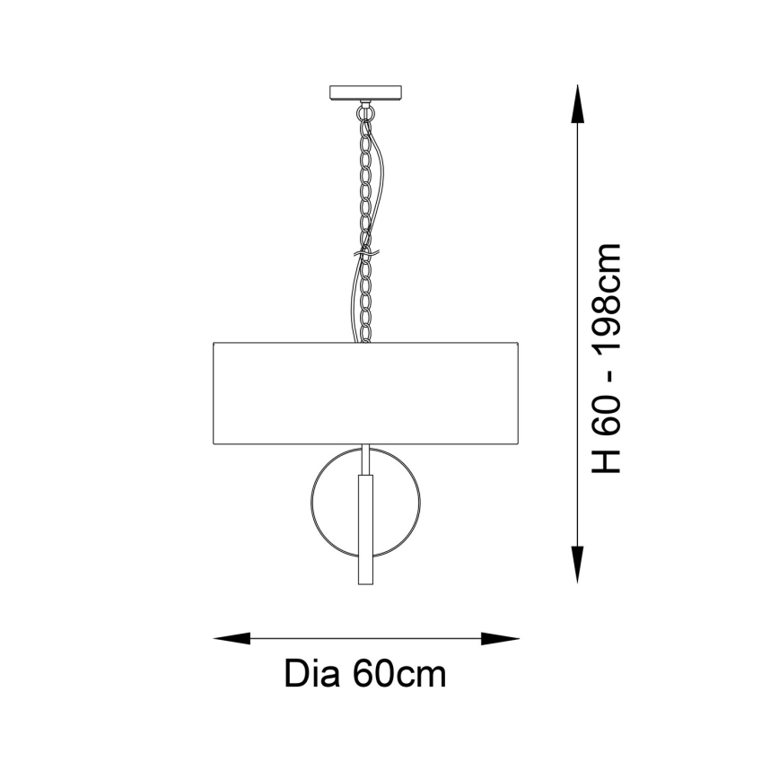 Endon 95216 - Lestenec na verigi 3xE27/10W/230V Ø 60 cm siva