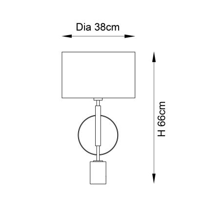 Endon 95217 - Namizna svetilka 1xE27/10W/230V siva/črna