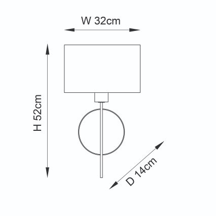 Endon 95218 - Stenska svetilka 1xE27/10W/230V modra/medenina