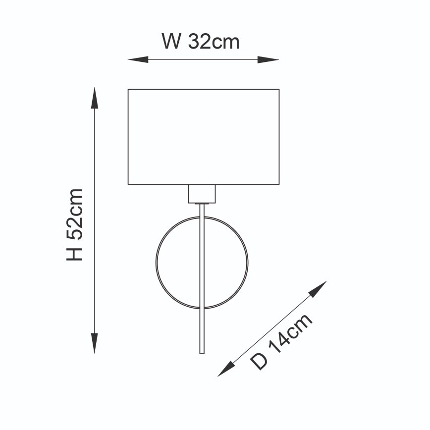 Endon 95218 - Stenska svetilka 1xE27/10W/230V modra/medenina