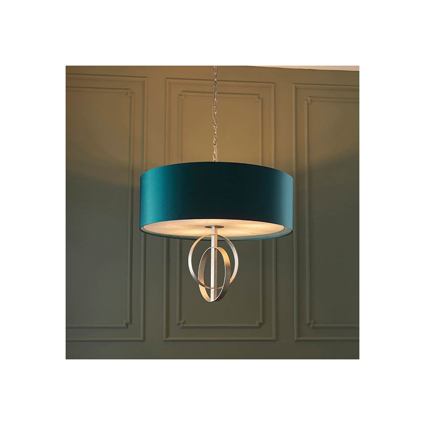 Endon 95223 - Lestenec na verigi 5xE27/10W/230V Ø 70 cm modra/siva