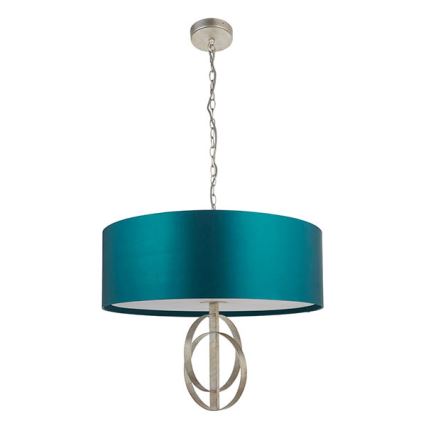 Endon 95223 - Lestenec na verigi 5xE27/10W/230V Ø 70 cm modra/siva
