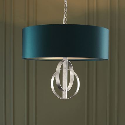 Endon 95224 - Lestenec na verigi 3xE27/10W/230V premer 60 cm modra/siva