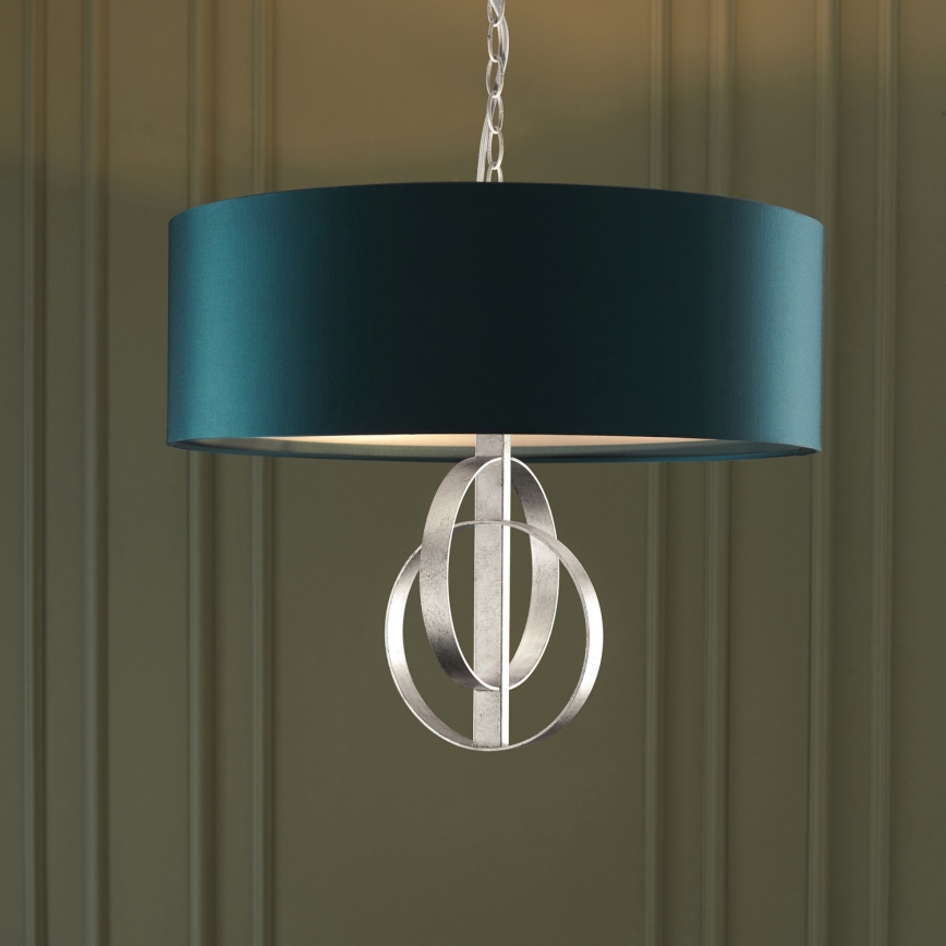 Endon 95224 - Lestenec na verigi 3xE27/10W/230V premer 60 cm modra/siva