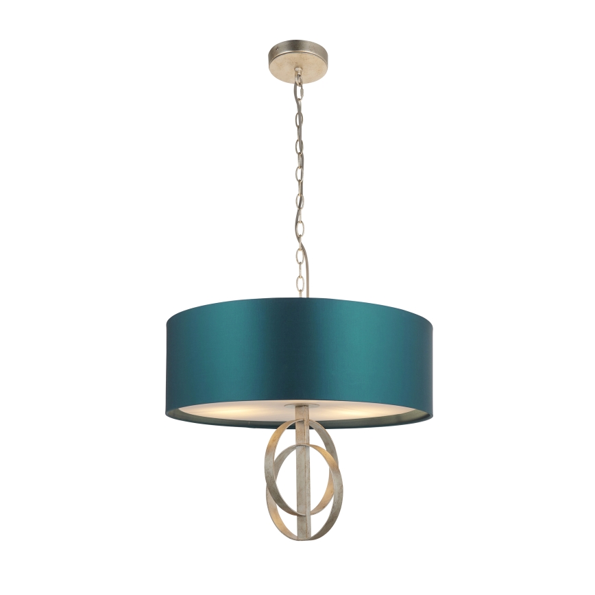 Endon 95224 - Lestenec na verigi 3xE27/10W/230V premer 60 cm modra/siva