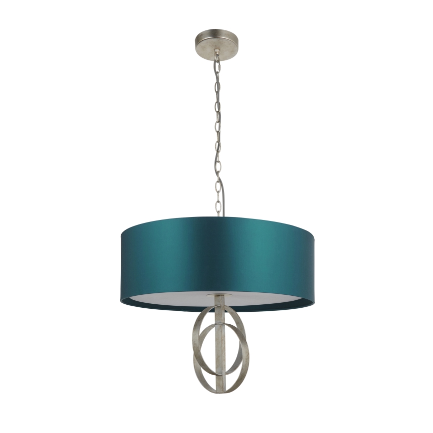 Endon 95224 - Lestenec na verigi 3xE27/10W/230V premer 60 cm modra/siva