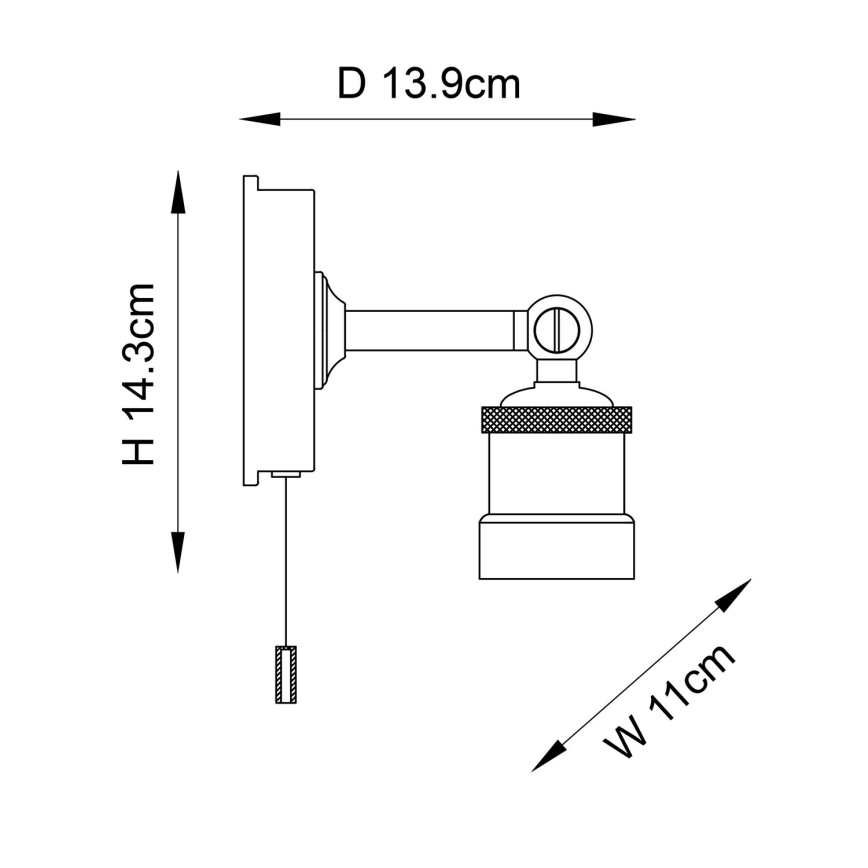 Endon 95505 - Kopalniška stenska svetilka MILLER 1xE27/6W/230V IP44 sijajni krom
