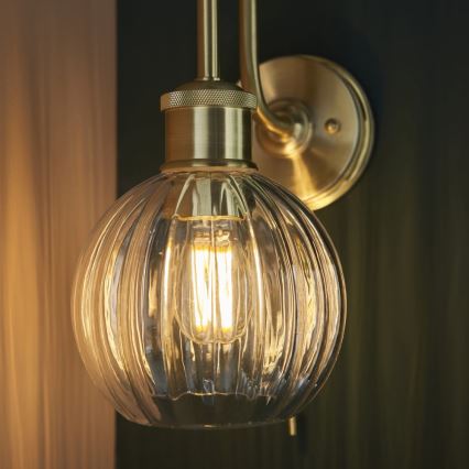 Endon 95507 - Kopalniška stenska svetilka KENDALL 1xE27/10W/230V IP44 medenina