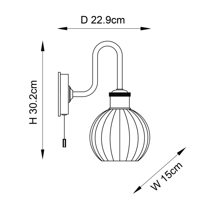Endon 95507 - Kopalniška stenska svetilka KENDALL 1xE27/10W/230V IP44 medenina