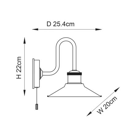 Endon 95508 - Kopalniško stensko svetilo MARIS 1xE27/6W/230V IP44 sijajni krom/bela