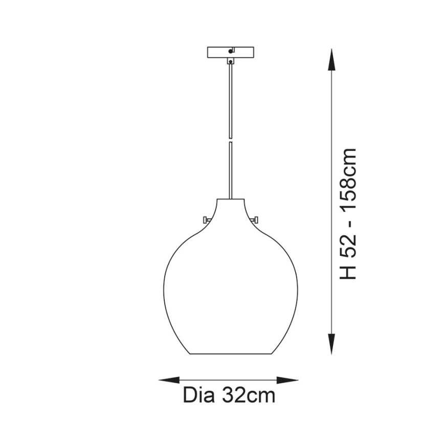 Endon 96442 - Lestenec na vrvici PANTHER 1xE27/10W/230V sijajni krom/dimna