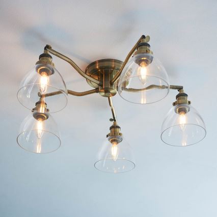 Endon 97248 - Stropna reflektorna svetilka HANSEN 5xE14/7W/230V, medeninasta