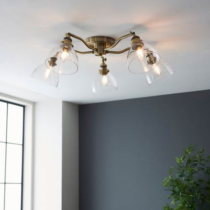 Endon 97248 - Stropna reflektorna svetilka HANSEN 5xE14/7W/230V, medeninasta