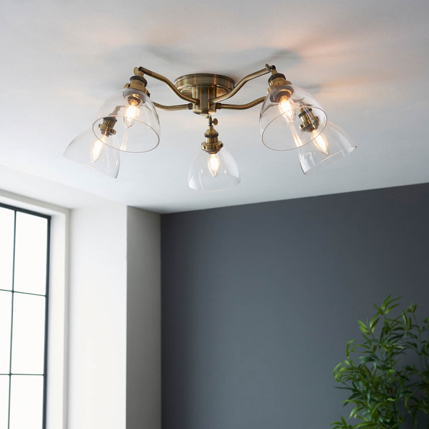 Endon 97248 - Stropna reflektorna svetilka HANSEN 5xE14/7W/230V, medeninasta