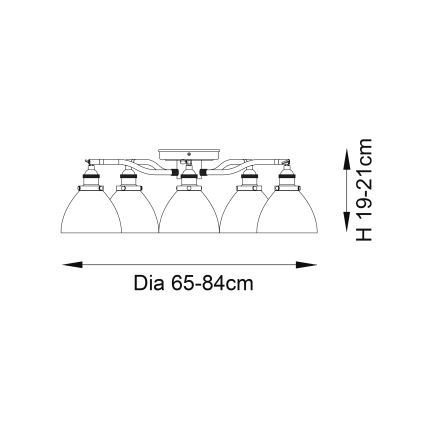 Endon 97248 - Stropna reflektorna svetilka HANSEN 5xE14/7W/230V, medeninasta