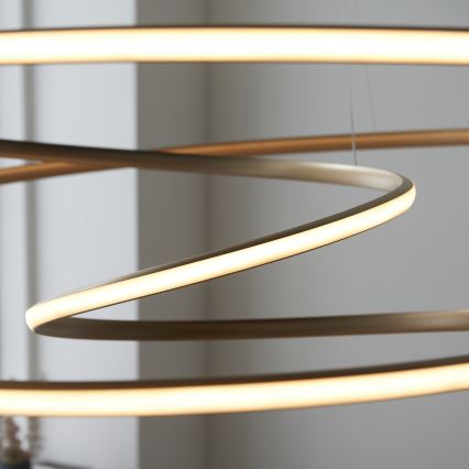 Endon 97645 - LED zatemnjevalna viseča svetilka na jekleni vrvici TWIRL LED/131W/230V 3000K zlata