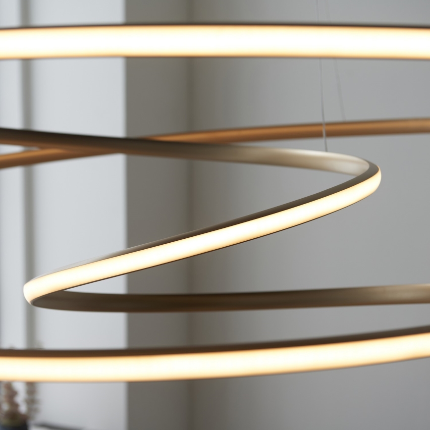 Endon 97645 - LED zatemnjevalna viseča svetilka na jekleni vrvici TWIRL LED/131W/230V 3000K zlata