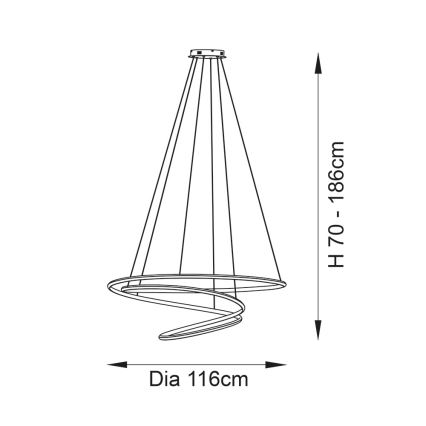 Endon 97645 - LED zatemnjevalna viseča svetilka na jekleni vrvici TWIRL LED/131W/230V 3000K zlata