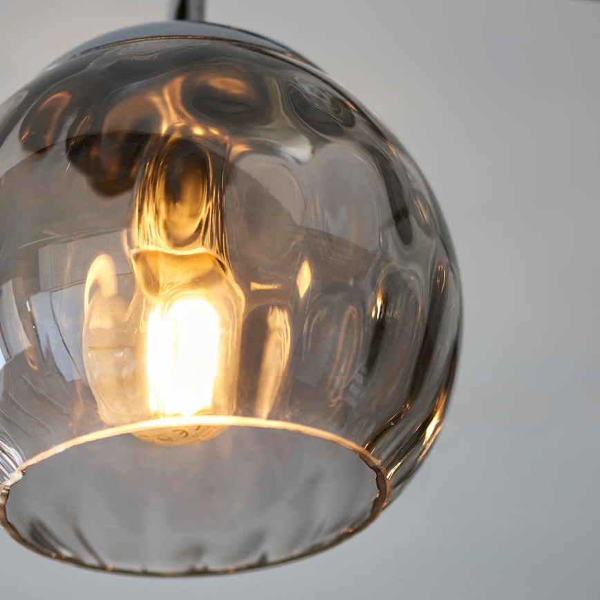 Endon 97971 - Pritrdilni stropni lestenec DIMPLE 3xE14/25W/230V sijajni krom/dimna siva