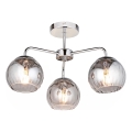 Endon 97971 - Pritrjen lestenec DIMPLE 3xE14/7W/230V sijajni krom/dimno siva