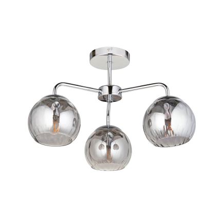 Endon 97971 - Pritrjen lestenec DIMPLE 3xE14/7W/230V sijajni krom/dimno siva