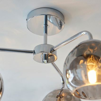 Endon 97971 - Pritrjen lestenec DIMPLE 3xE14/7W/230V sijajni krom/dimno siva