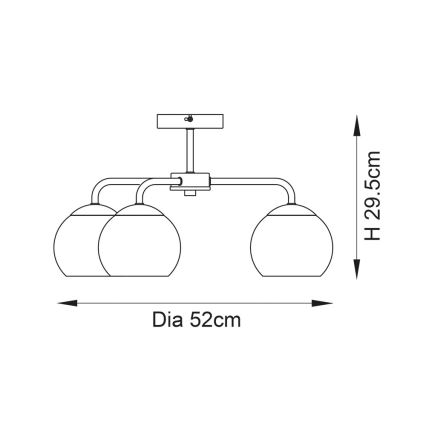 Endon 97971 - Pritrjen lestenec DIMPLE 3xE14/7W/230V sijajni krom/dimno siva