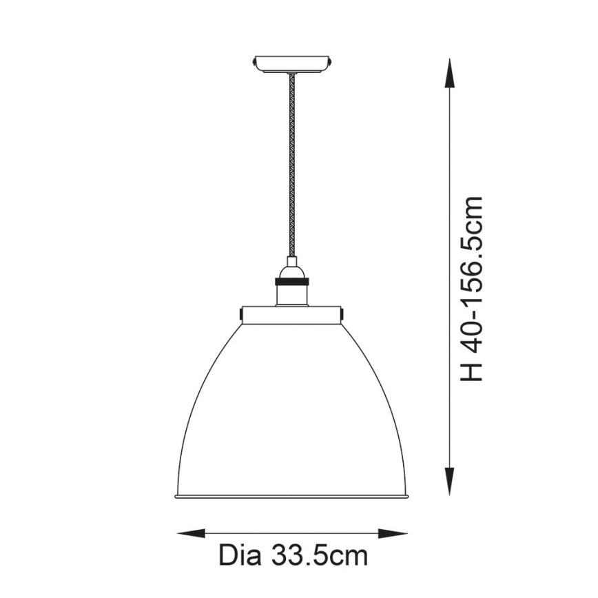Endon 98749 - Viseča svetilka FRANKLIN na kablu 1xE27/10W/230V črna/medenina