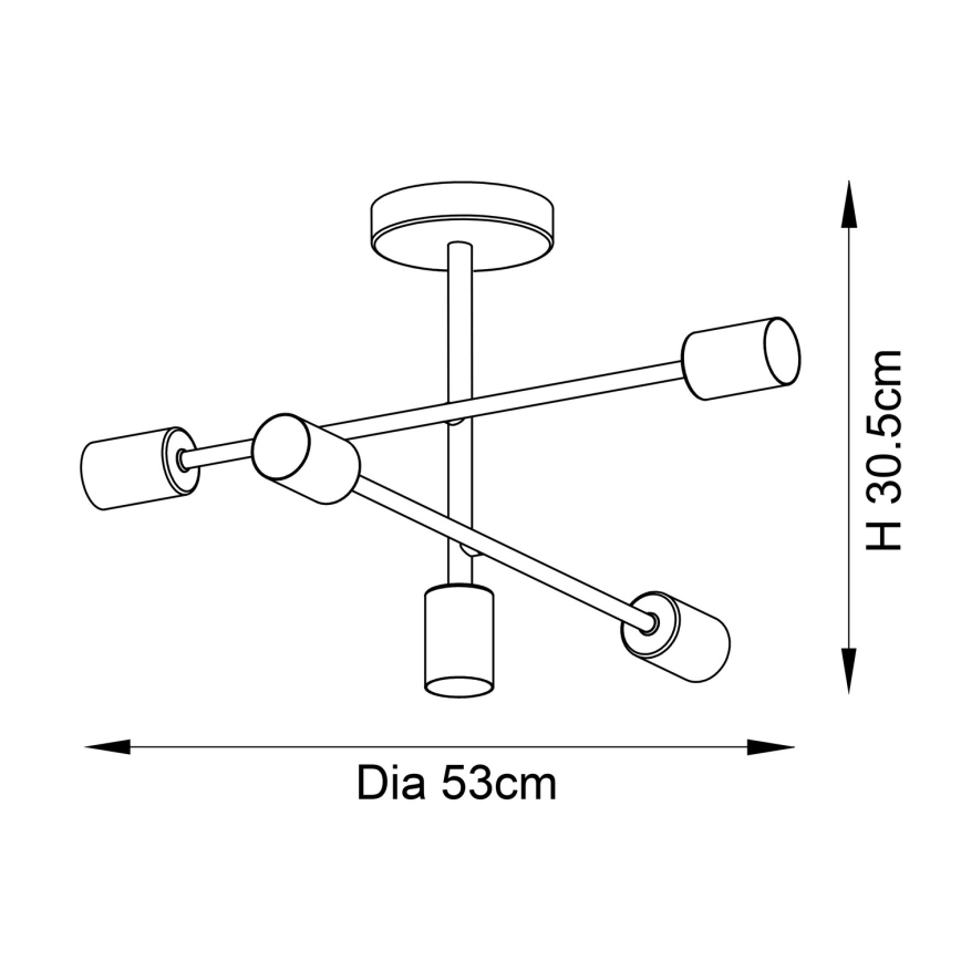 Endon 98786 - Lestenec na drogu SOHAN 5xE27/10W/230V medenina