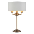 Endon 98932 - Namizna svetilka HIGHCLERE 3xE14/18W/230V bela/mesing premer 32 cm