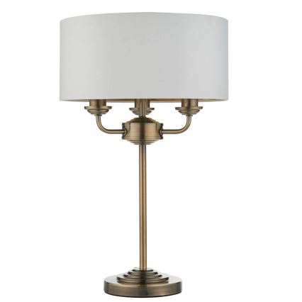 Endon 98932 - Namizna svetilka HIGHCLERE 3xE14/18W/230V bela/mesing premer 32 cm