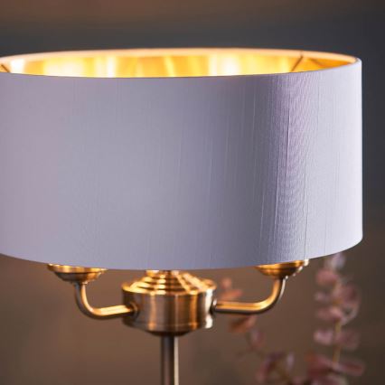 Endon 98932 - Namizna svetilka HIGHCLERE 3xE14/18W/230V bela/mesing premer 32 cm