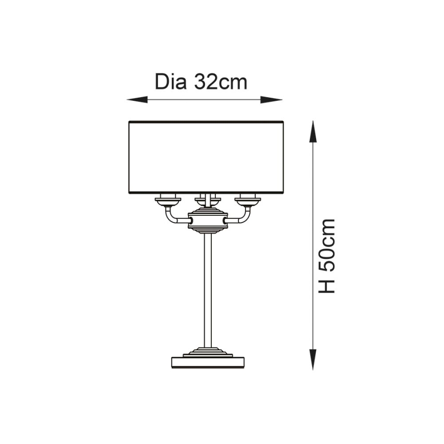 Endon 98932 - Namizna svetilka HIGHCLERE 3xE14/18W/230V bela/mesing premer 32 cm