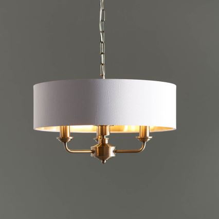Endon 98934 - Lestenec na verigi HIGHCLERE 3xE14/40W/230V bela/medenina