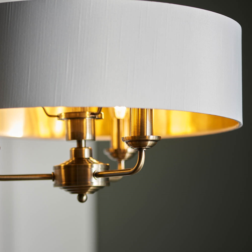 Endon 98934 - Lestenec na verigi HIGHCLERE 3xE14/40W/230V bela/medenina