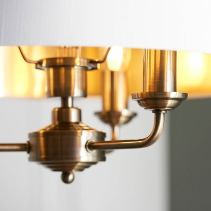 Endon 98934 - Lestenec na verigi HIGHCLERE 3xE14/40W/230V bela/medenina